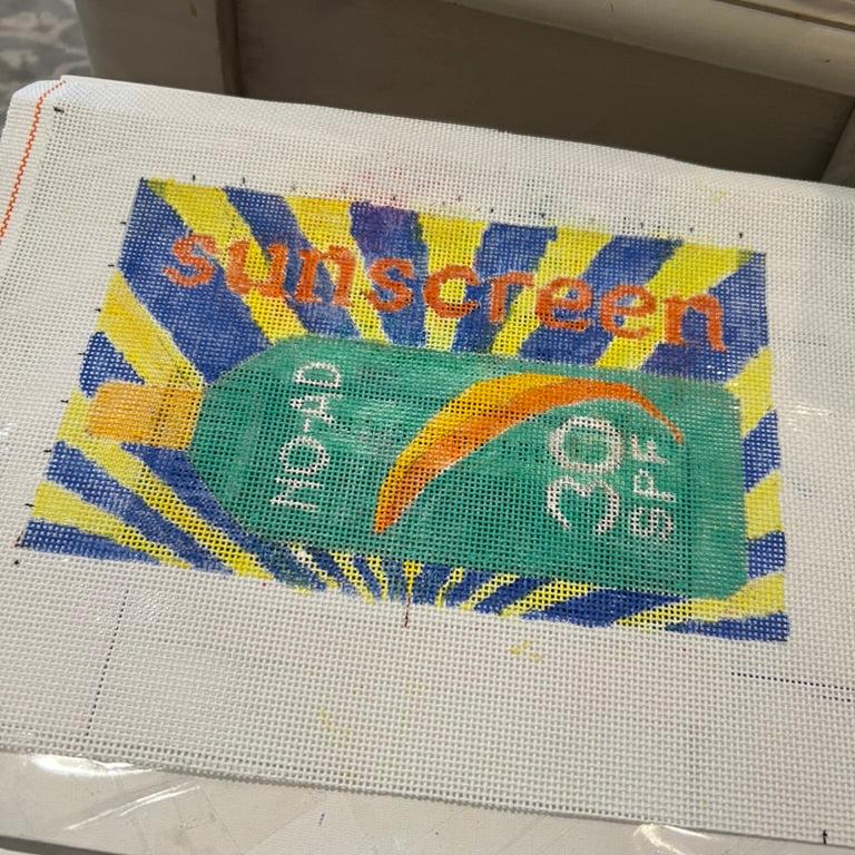 Screen Break Stitchery - Vintage Sunscreen Clutch Digital Download Needlepoint Canvas Pattern