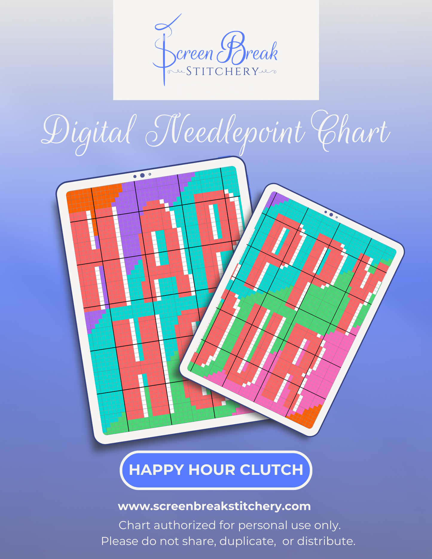 Happy Hour Clutch - Digital Needlepoint Chart