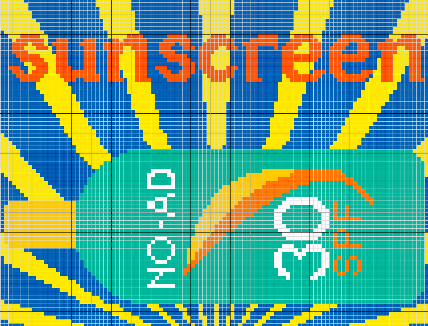 Vintage Sunscreen Clutch - Digital Needlepoint Chart